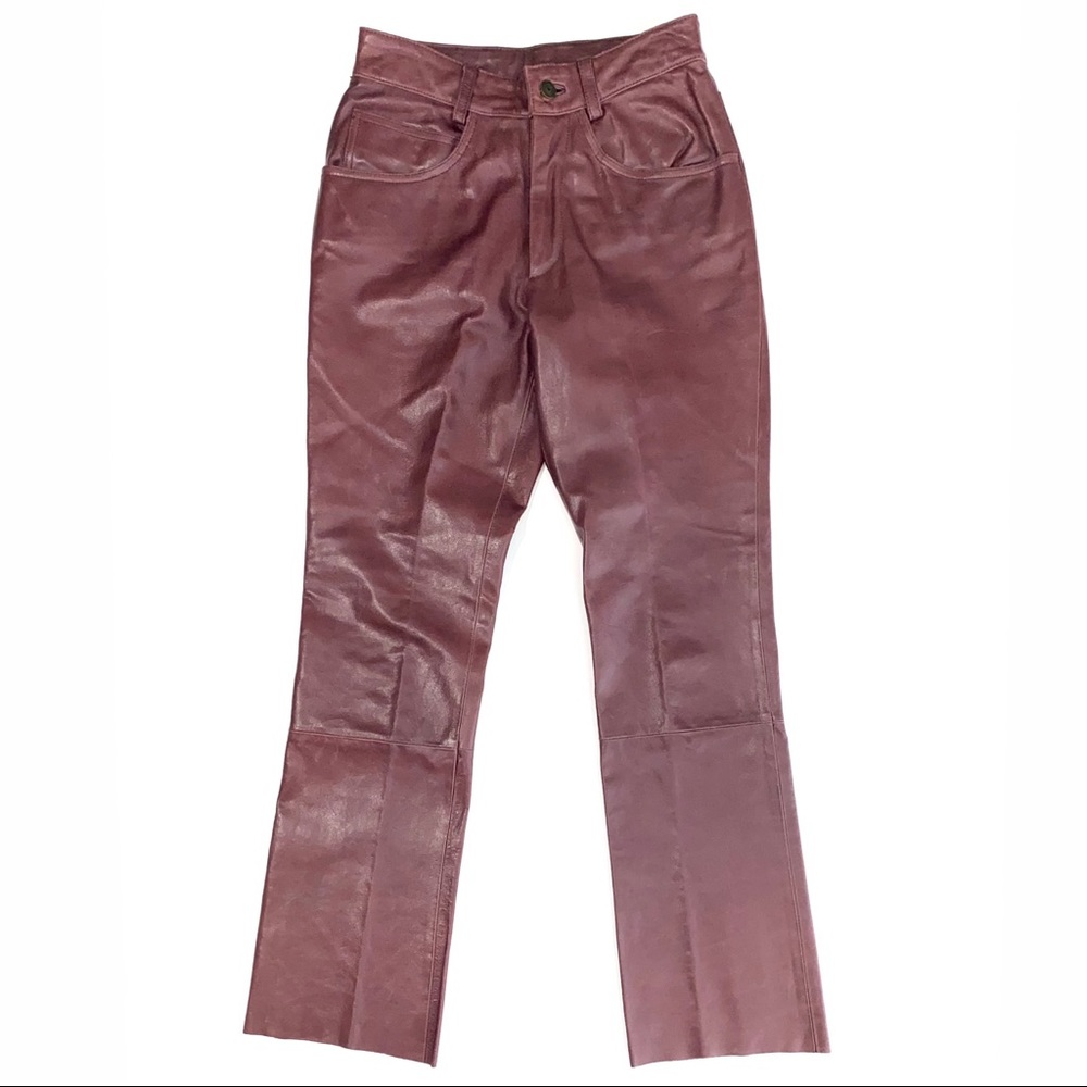 SOLD 💕Vintage Wilson’s Maxima Burgundy Leather Pants - Picture 2 of 16